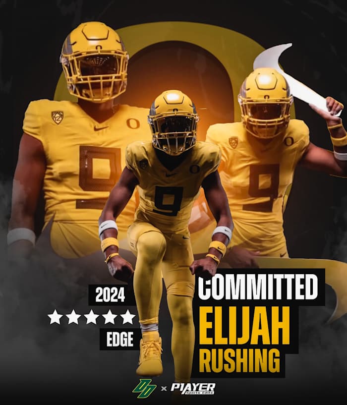 Elijah Rushing is the second five-star recruit to commit to Oregon in the 2024 class.